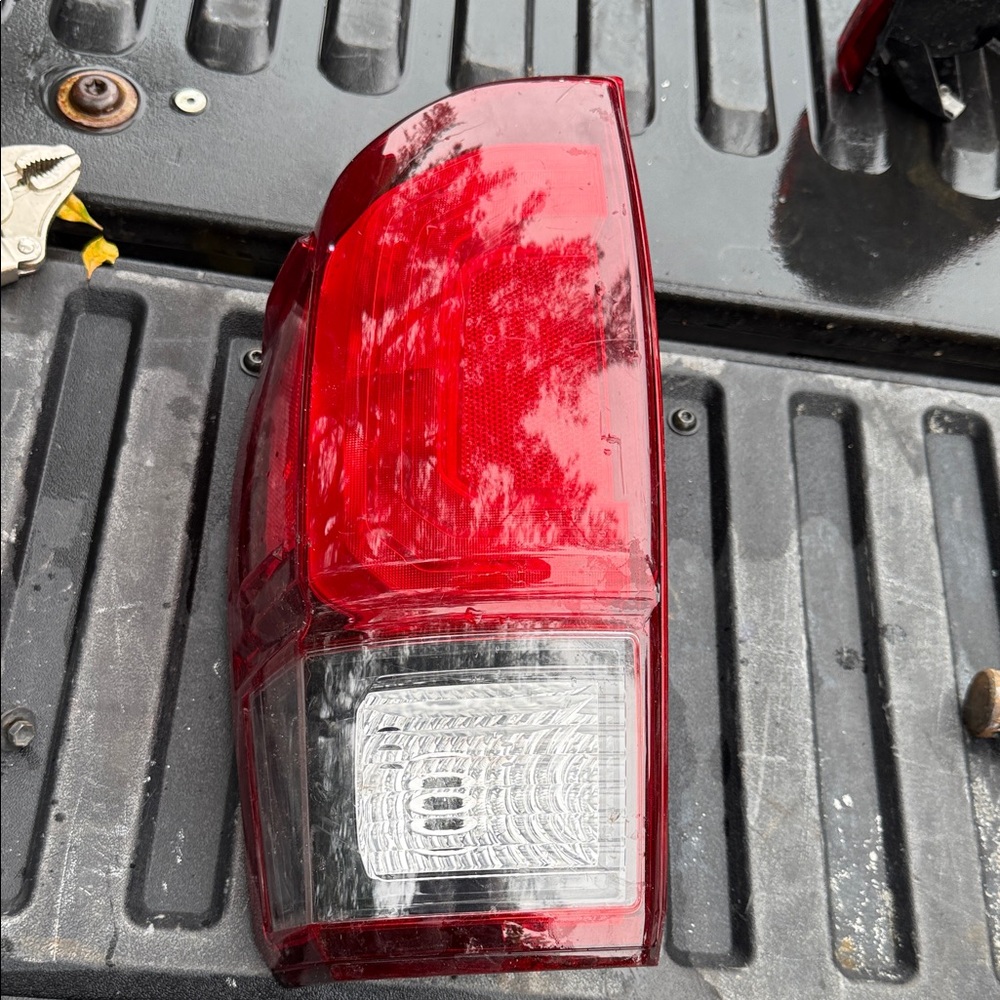 Sleek Red and Clear Car Tail Light